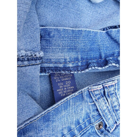 Vintage Angels Womens Denim Cropped Jeans Embroidery Butterfly Floral Size 20 - Picture 16 of 16